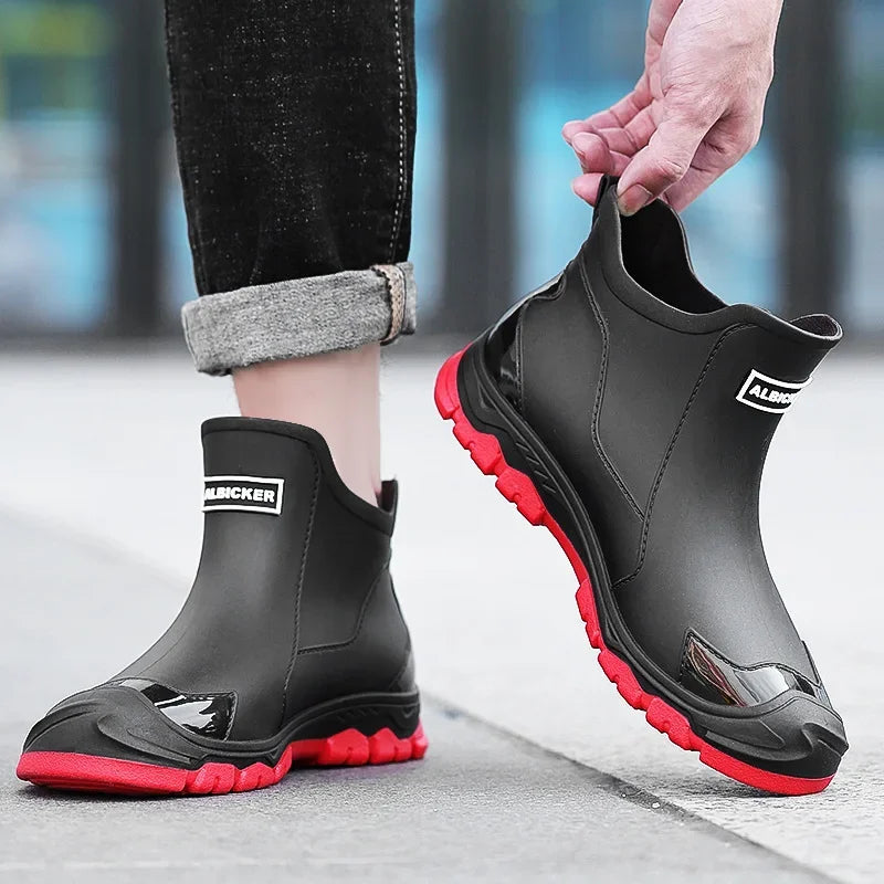 Men’s Waterproof Wear-Resistant Rubber Short Boots